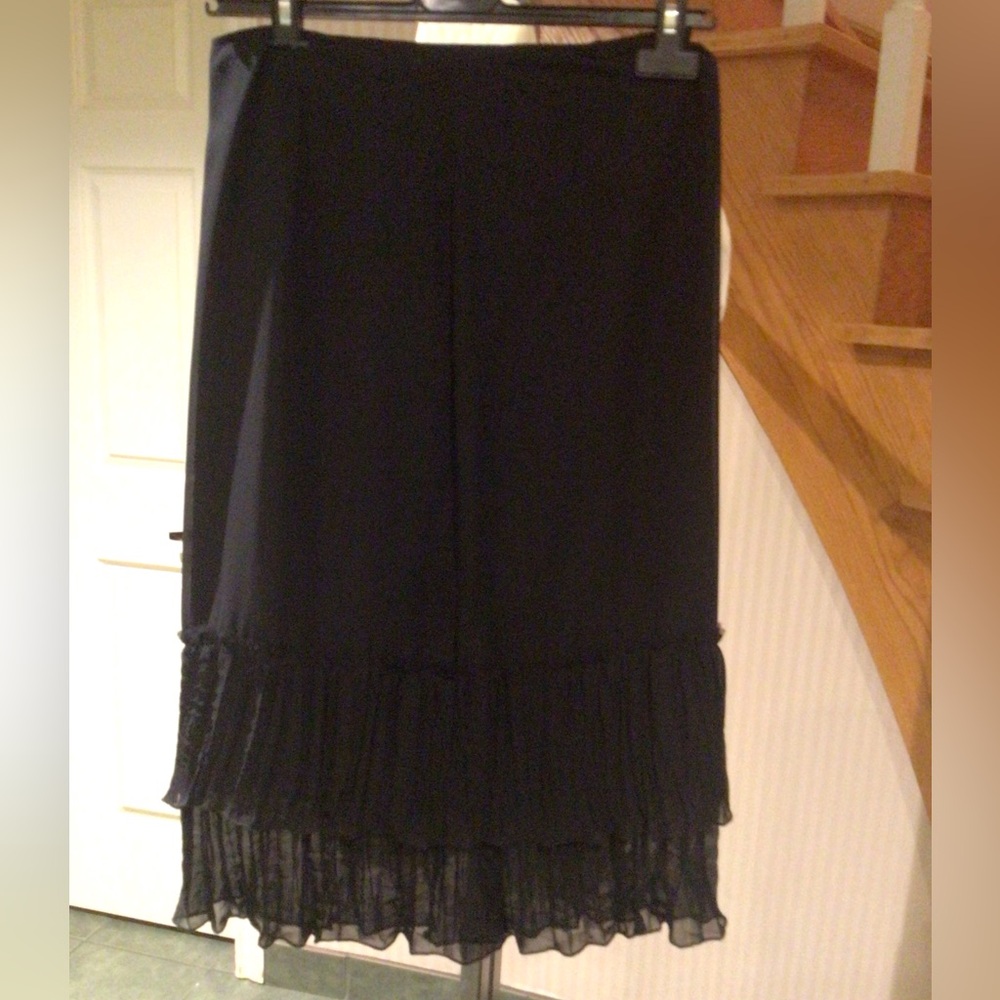 NWT Black evening skirt double layered pleating at bottom of skirt fully…